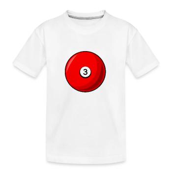 Billardkugel 3 rot Billard drei - Kinder Premium Bio T-Shirt - Weiß - Vorne