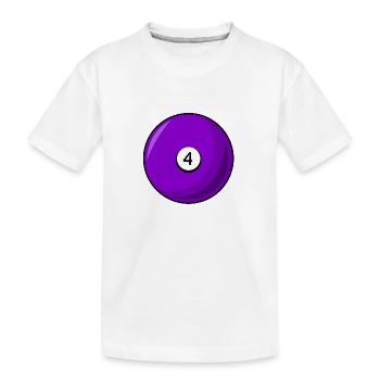 Billardkugel 4 violett Billard vier - Kinder Premium Bio T-Shirt - Weiß - Vorne