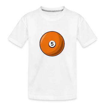 Billardkugel 5 orange Billard fünf - Kinder Premium Bio T-Shirt - Weiß - Vorne