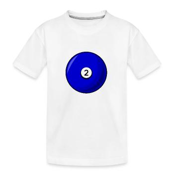 Billardkugel 2 blau Billard zwei - Kinder Premium Bio T-Shirt - Weiß - Vorne