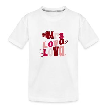 Frau Lova Lova - Kinder Premium Bio T-Shirt - Weiß - Vorne
