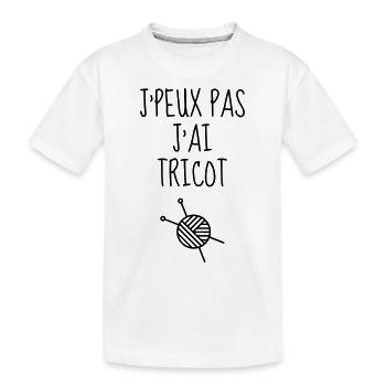 Tricot / Tricoter / Tricoteuse / Broderie - T-shirt bio Premium Enfant - blanc - Devant