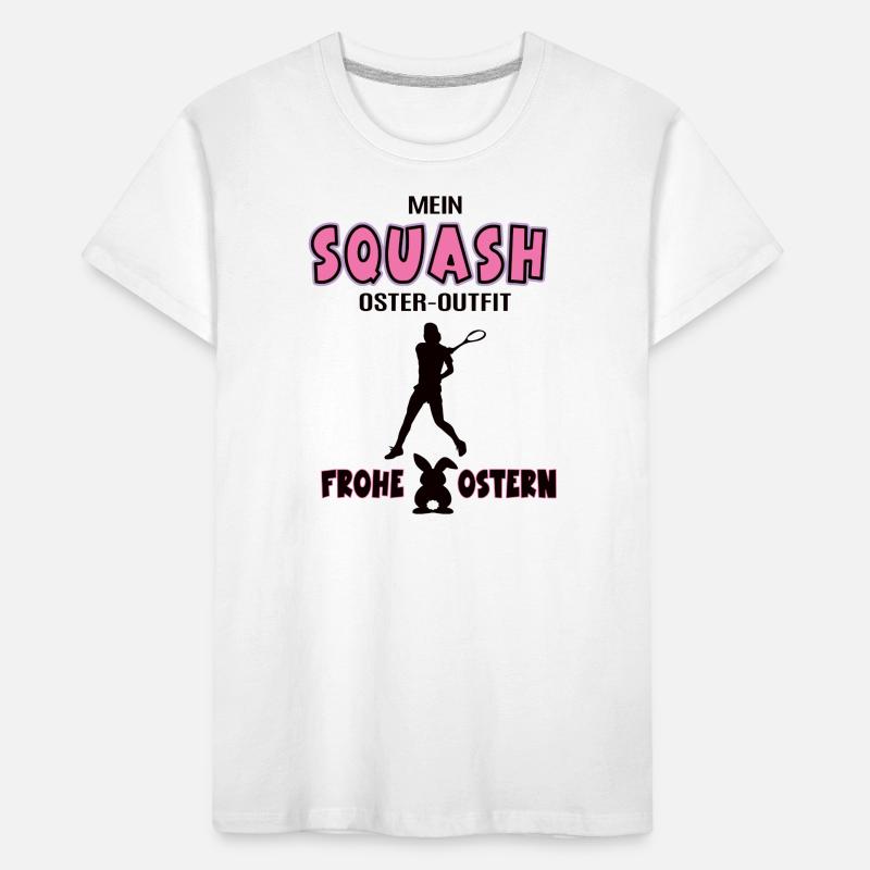 Squash Spielerin Squasherin Oster Geschenk Ostern Kinder Premium Bio T-Shirt