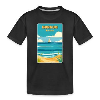 Borkum - Kinder Premium Bio T-Shirt - Schwarz - Vorne