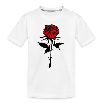 Rose rouge - T-shirt bio Premium Enfant - blanc - Devant