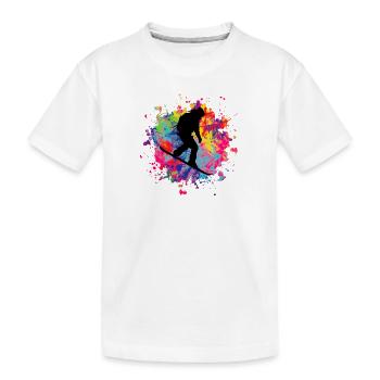 Snowboard Snowboarder Splash - Kids' Premium Organic T-Shirt - white - Front