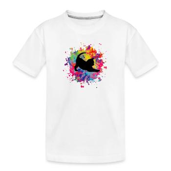cute cat - Kids' Premium Organic T-Shirt - white - Front