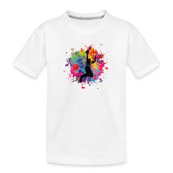 basketball - Kinder Premium Bio T-Shirt - Weiß - Vorne
