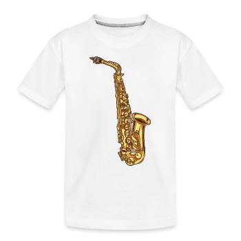 Saxophone saxophone - Kids' Premium Organic T-Shirt - white - Front