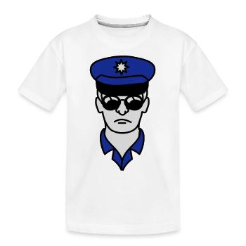Tête de visage homme police cool - T-shirt bio Premium Enfant - blanc - Devant