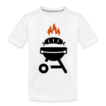 Grill mit Wurst - Kinder Premium Bio T-Shirt - Weiß - Vorne