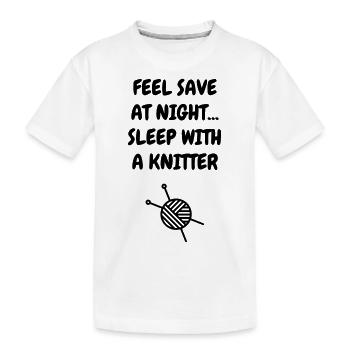 Tricot / Tricoter / Tricoteuse / Broderie - T-shirt bio Premium Enfant - blanc - Devant
