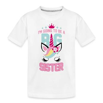 Going to be a big Sister-Schwangerschaft-Einhorn - Kids' Premium Organic T-Shirt - white - Front