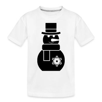 schneemann - Kinder Premium Bio T-Shirt - Weiß - Vorne