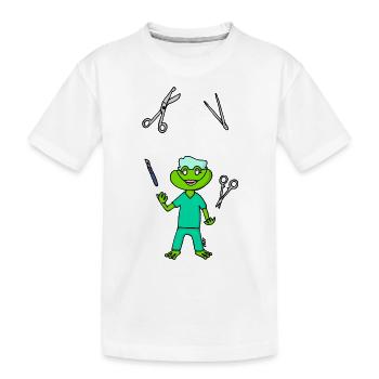 OP Nurse Frog - Kids' Premium Organic T-Shirt - white - Front