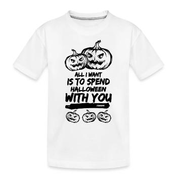 Halloween citrouille jack o lantern - T-shirt bio Premium Enfant - blanc - Devant