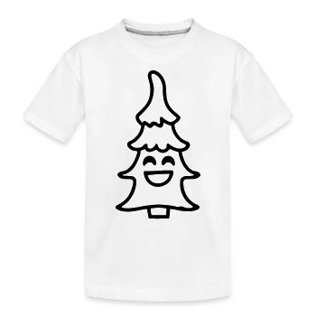 Christmas tree smile Christmas tree Christmas - Kids' Premium Organic T-Shirt - white - Front
