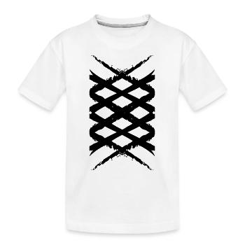 Rauten Kunst Kreuzmuster | Vectorgraphic - Kinder Premium Bio T-Shirt - Weiß - Vorne