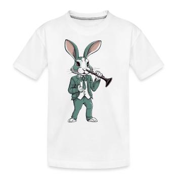 Lala joue de la clarinette - T-shirt bio Premium Enfant - blanc - Devant