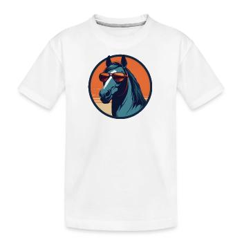Pferd, Ross, Pferd, Streitross, Pony - Kinder Premium Bio T-Shirt - Weiß - Vorne