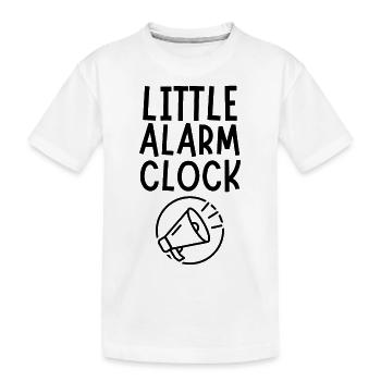 little alarm clock born birthday gift - Kids' Premium Organic T-Shirt - white - Front