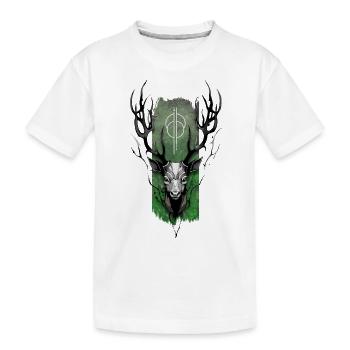 Noble Antlers: Majestic Deer - Kids' Premium Organic T-Shirt - white - Front