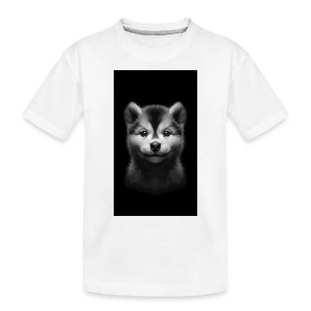 Siberischer Husky Welpe - Chiot Husky de Sibérie - T-shirt bio Premium Enfant - blanc - Devant
