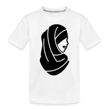 hijab headscarf muslim woman - Kids' Premium Organic T-Shirt - white - Front