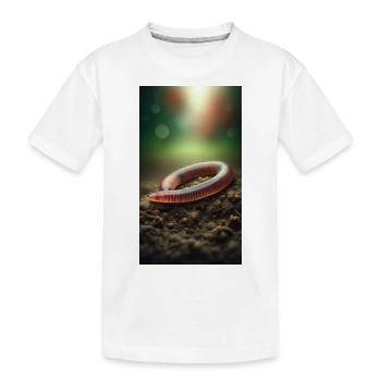 Regenwurm - Kinder Premium Bio T-Shirt - Weiß - Vorne