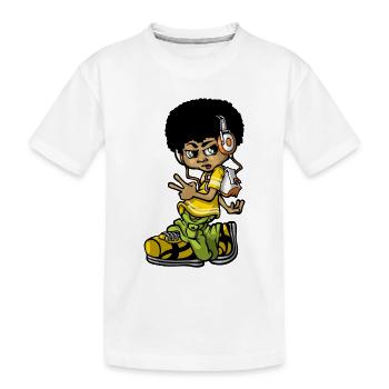 VIntage hip hop b-boy - Kids' Premium Organic T-Shirt - white - Front