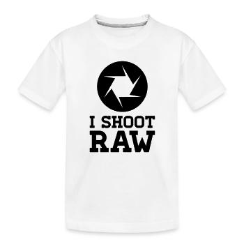 I Shoot RAW - Photography - Kids' Premium Organic T-Shirt - white - Front