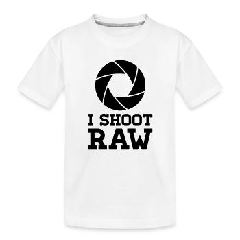 I Shoot RAW - Kids' Premium Organic T-Shirt - white - Front
