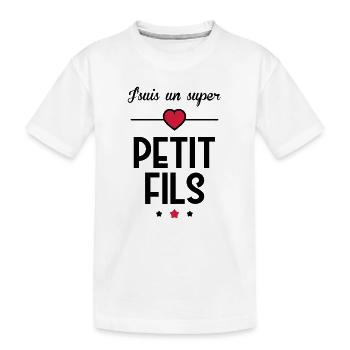 Fils / Fille / Petit-Fils / Petite-Fille - T-shirt bio Premium Enfant - blanc - Devant
