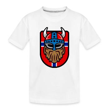 Logo viking cool avec drapeau norvégien - T-shirt bio Premium Enfant - blanc - Devant