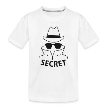 Geheimnisvoll, unnahbar, unsichtbar - Mann mit Hut - Kinder Premium Bio T-Shirt - Weiß - Vorne
