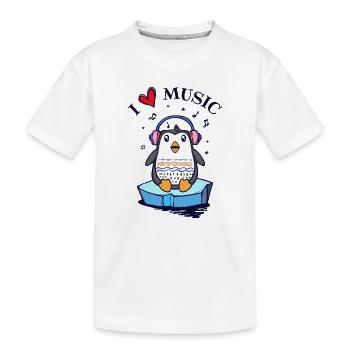 Seevogel Cool Herz PinguinTier Statement - Kinder Premium Bio T-Shirt - Weiß - Vorne