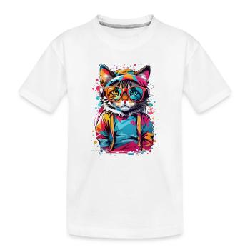Chat mignon - T-shirt bio Premium Enfant - blanc - Devant