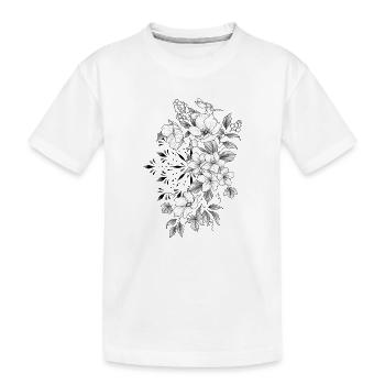 Dessin floral cerisier mandala - T-shirt bio Premium Enfant - blanc - Devant