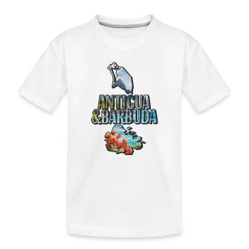 Watercolor Map Antigua and Barbuda - Kids' Premium Organic T-Shirt - white - Front