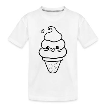Crème glacée style bande dessinée - T-shirt bio Premium Enfant - blanc - Devant