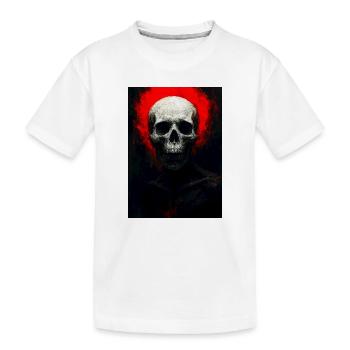 Crâne en braise rouge - T-shirt bio Premium Enfant - blanc - Devant