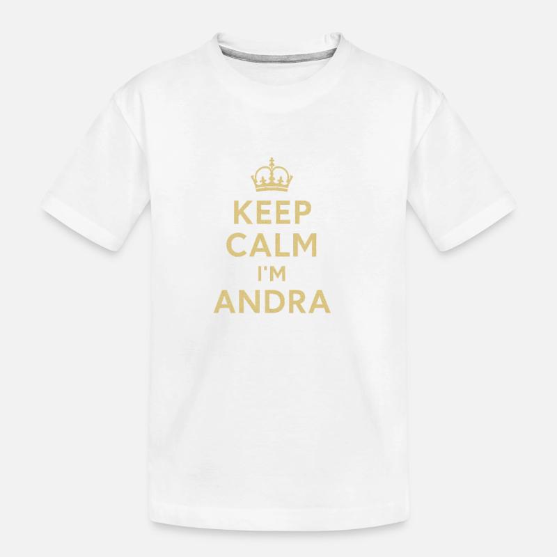 Keep_Calm_I-m_Andra - Kinder Premium Bio T-Shirt - Weiß