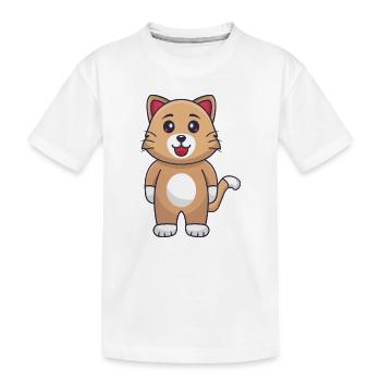 Chat de dessin animé - T-shirt bio Premium Enfant - blanc - Devant