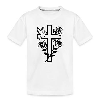 Kreuz Taube Christlich - Kinder Premium Bio T-Shirt - Weiß - Vorne