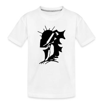 Schwarze Stille Minimaldesign - Kinder Premium Bio T-Shirt - Weiß - Vorne