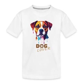 Hundeliebhaber / Dog lover - Kinder Premium Bio T-Shirt - Weiß - Vorne