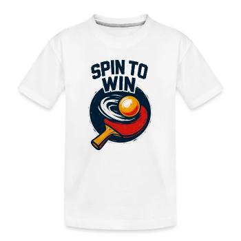 Dreh dich zum Sieg – Tischtennis - Kinder Premium Bio T-Shirt - Weiß - Vorne