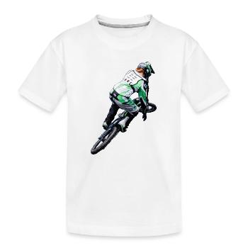 Neon NBMX Rider Action Print - Kids' Premium Organic T-Shirt - white - Front