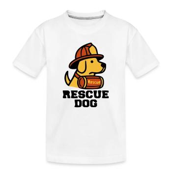 Logo du chien de secours des chiens de pompiers - T-shirt bio Premium Enfant - blanc - Devant