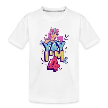 My Little Pony Geburtstag Yay I'm 4 - Kinder Premium Bio T-Shirt - Weiß - Vorne